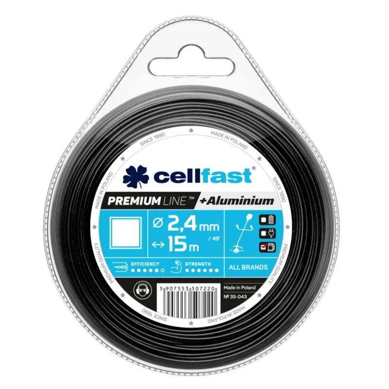 CELLFAST Damil szögletes PREMIUM 2,4 mm x 15 m Expressz szállítás