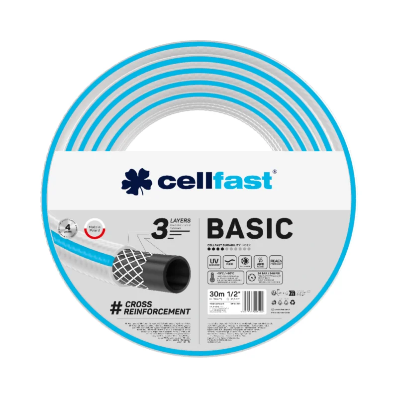 Ajánlat CELLFAST Locsolótömlő 3 rétegű BASIC 1/2&quot30 m