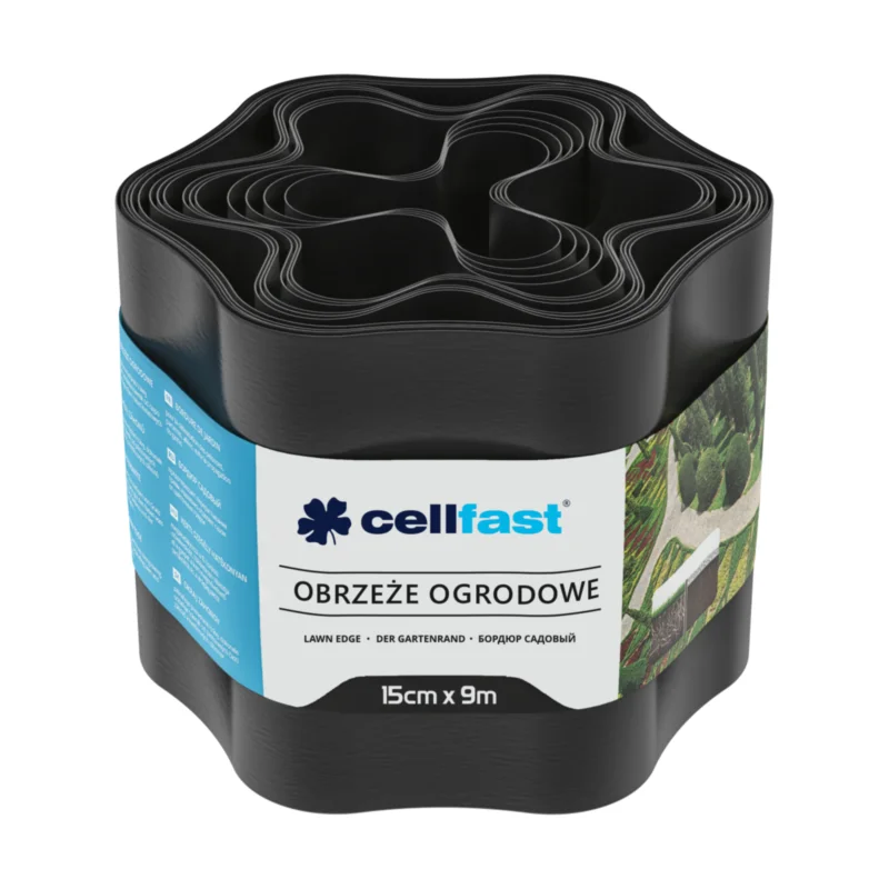Akciós ár CELLFAST Ágyásszegély hullámos 15 cm x 9 m fekete