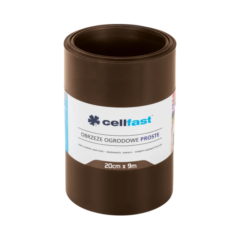 Prémium CELLFAST Ágyasszegély egyenes 20 cm x 9 m barna