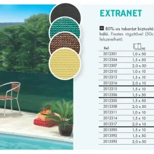 Akció Árnyékoló háló1x10m 80% Extranet barna