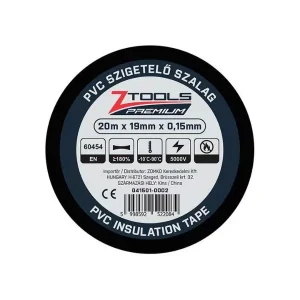 Z-TOOLS PVC szigetelőszalag Fekete 20mx19mm/0,15mm Különleges ajánlat